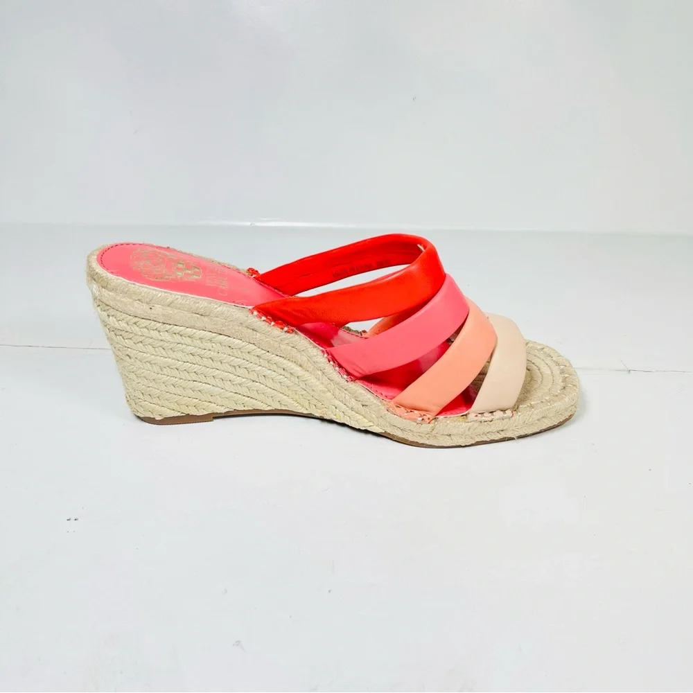 Vince‎ Camuto Molisana Espadrilles Wedge Sandals Womens Size 9M Orange/Pink.